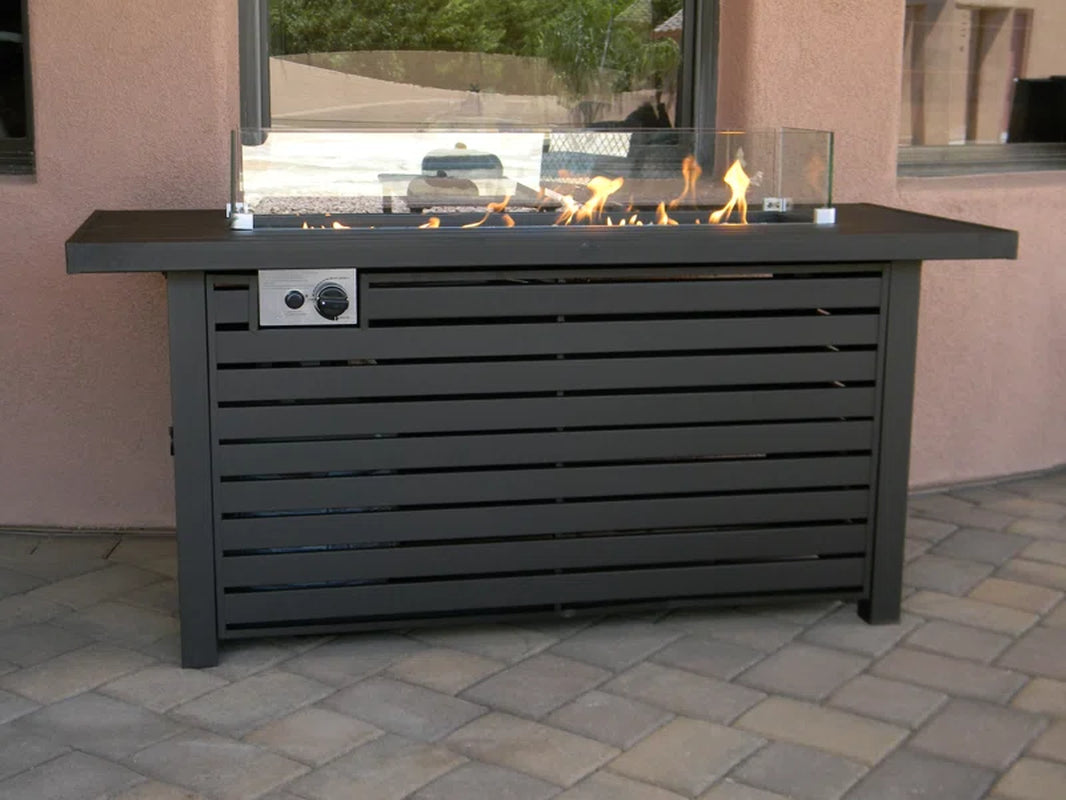 Sink Rectangle Aluminum Propane Smokeless Fire Pit Table with Hidden Fuel Tank