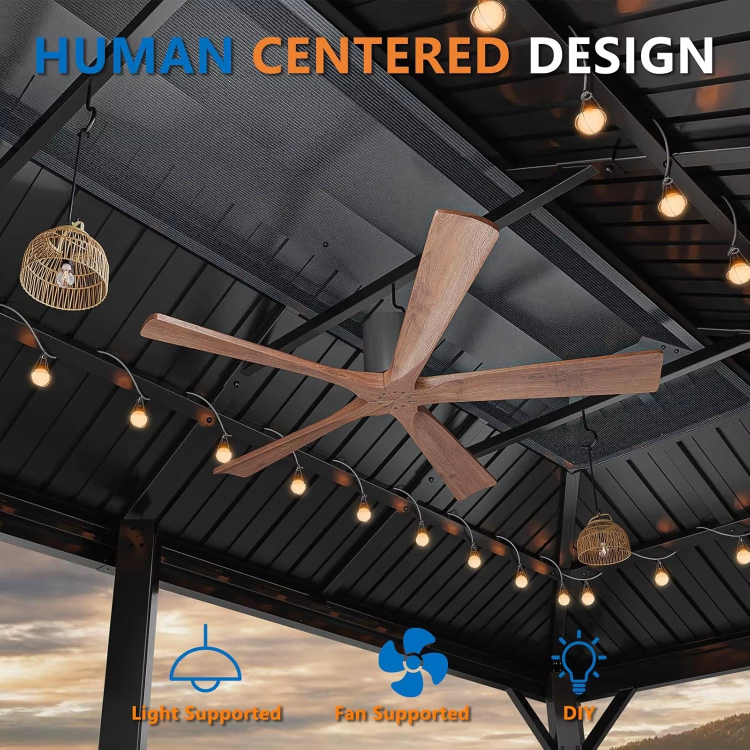 12×20 Hardtop Gazebo with Metal Roof, Heavy Duty Galvanized Steel Gazebo with Reinforced Aluminum Frame, Flame-Resistant Curtain