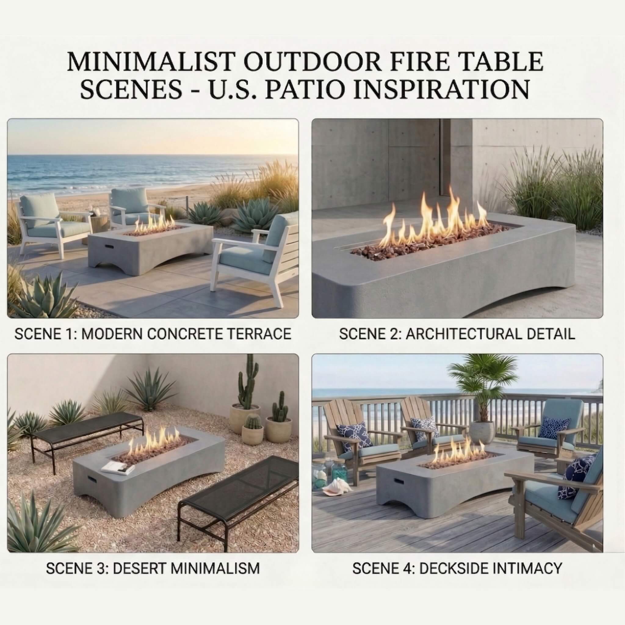 Alora 56-Inch 50K BTU Outdoor Modern Propane Fire Pit Table (SAK56830)