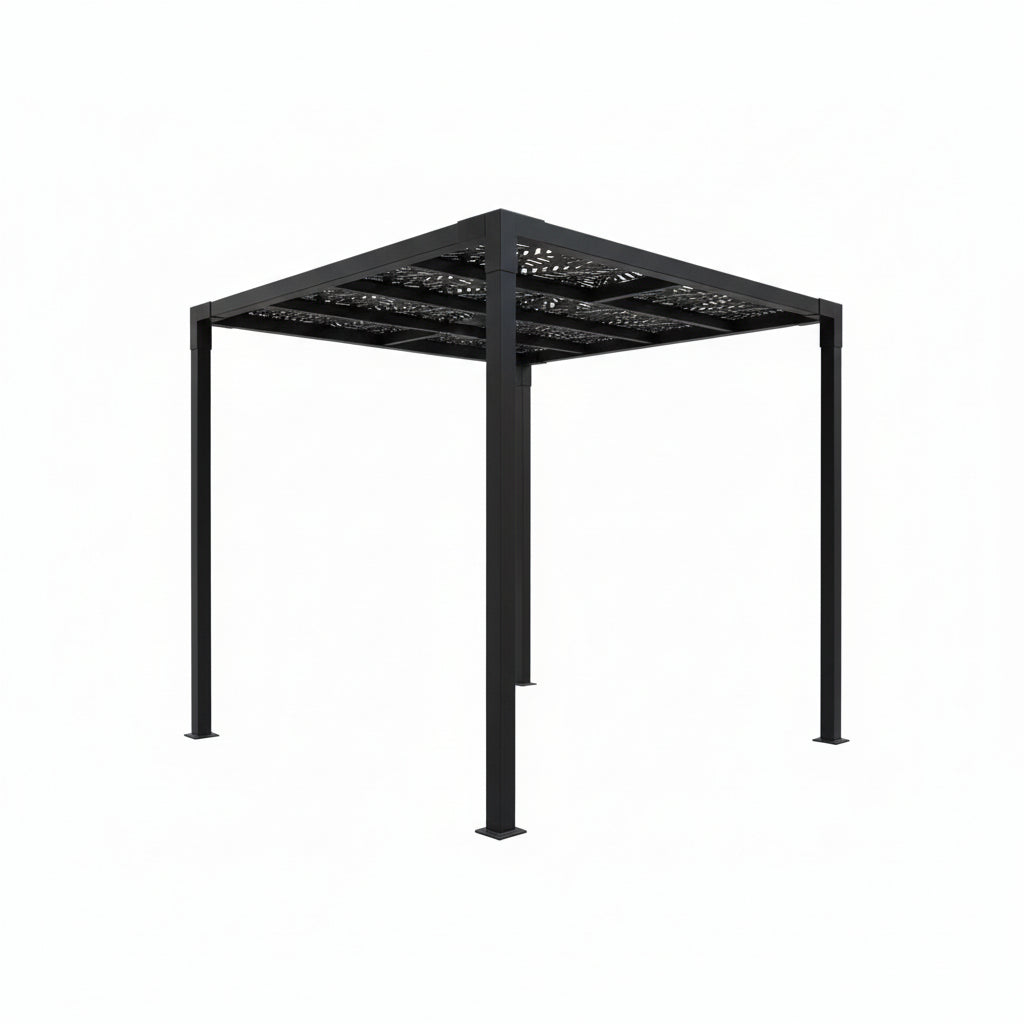 8 Ft. X 8 Ft. Matte Black Aluminum Pergola