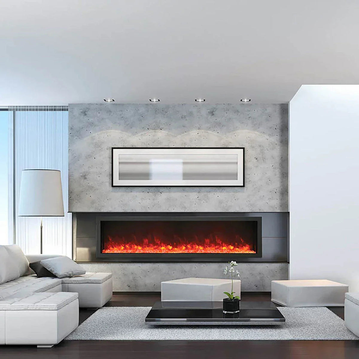 Amantii Panorama Deep Extra Tall 60 Inch Indoor Outdoor Electric Fireplace