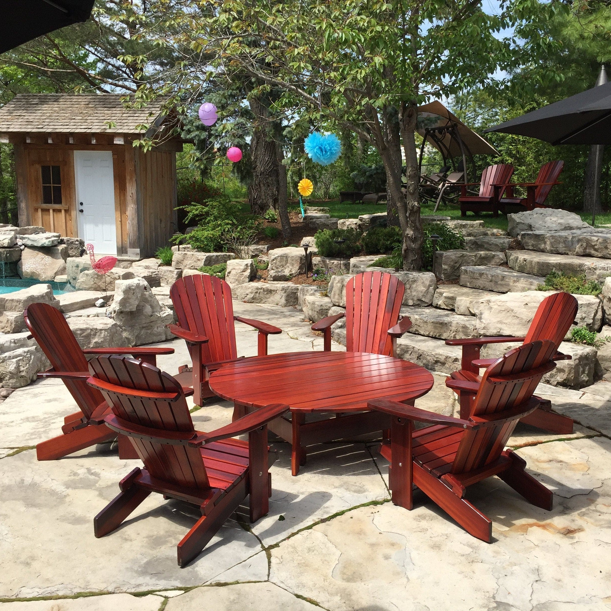 Adirondack chairs and coffee table