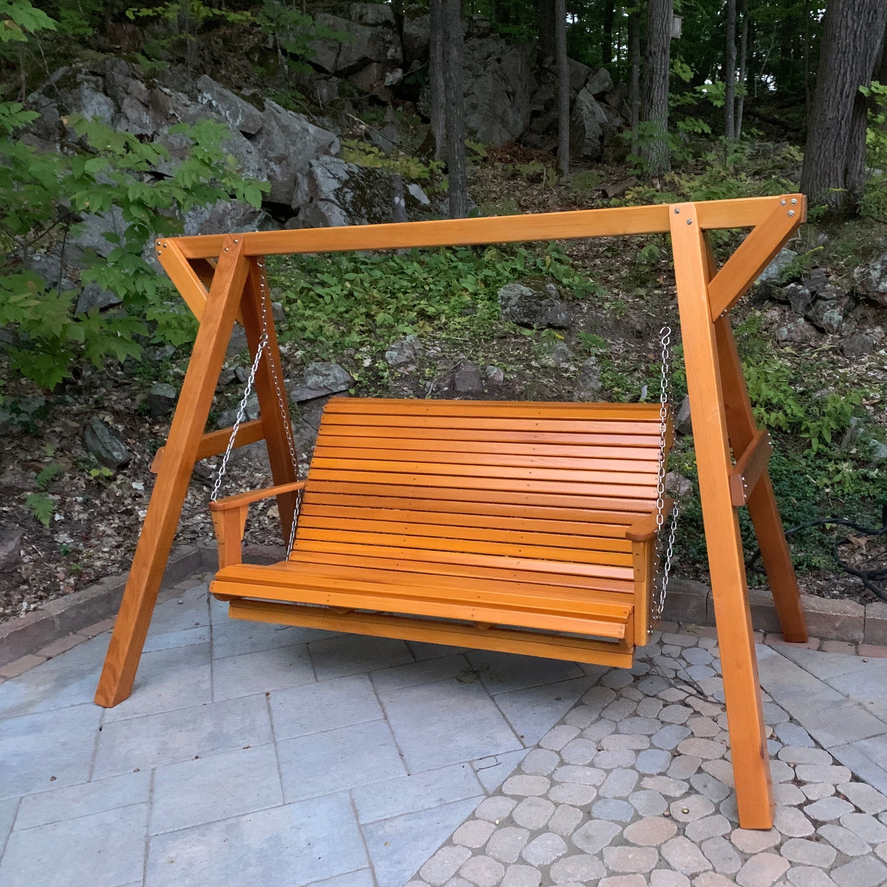 Wooden Family Porch Swing with Frame