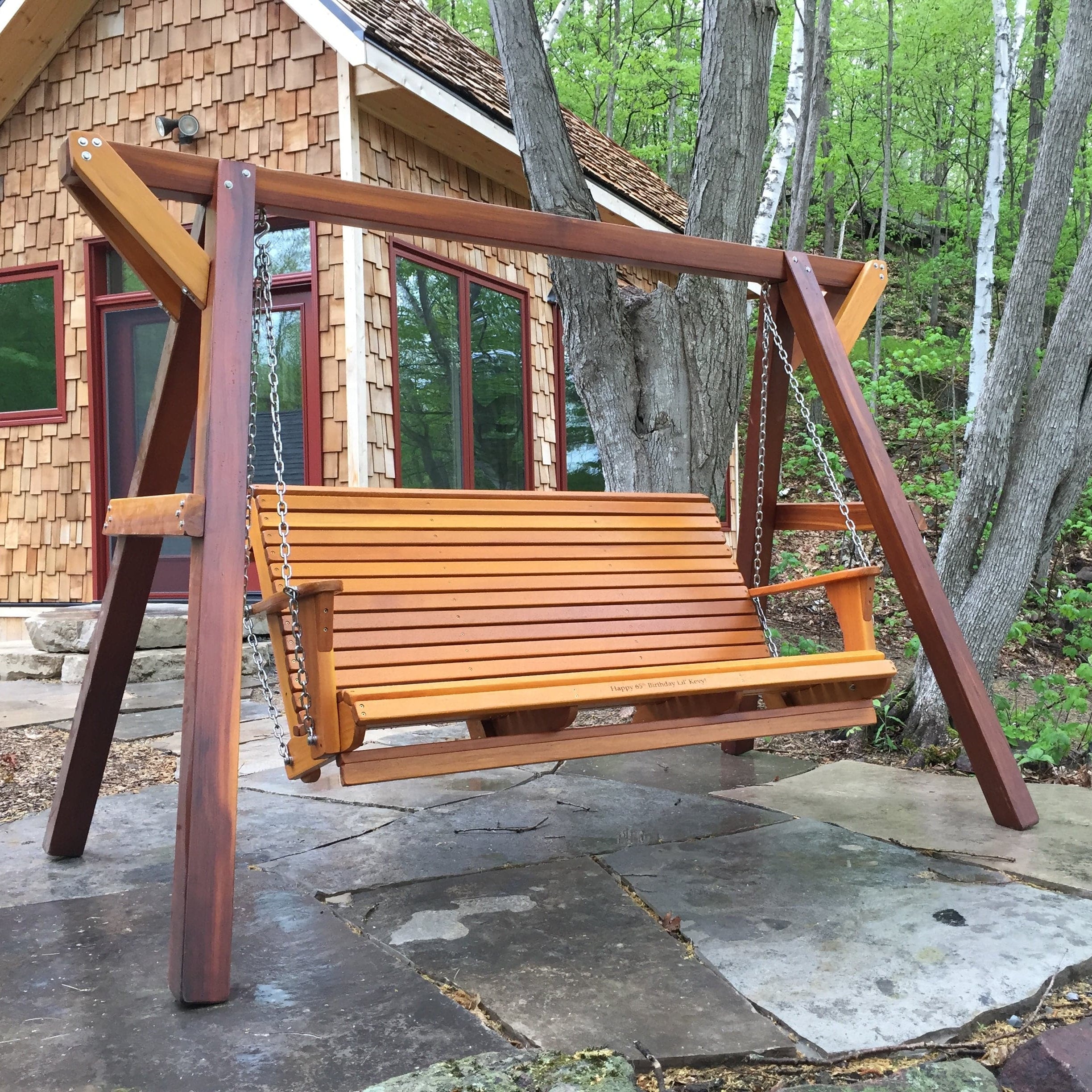 Wooden Family Porch Swing with Frame