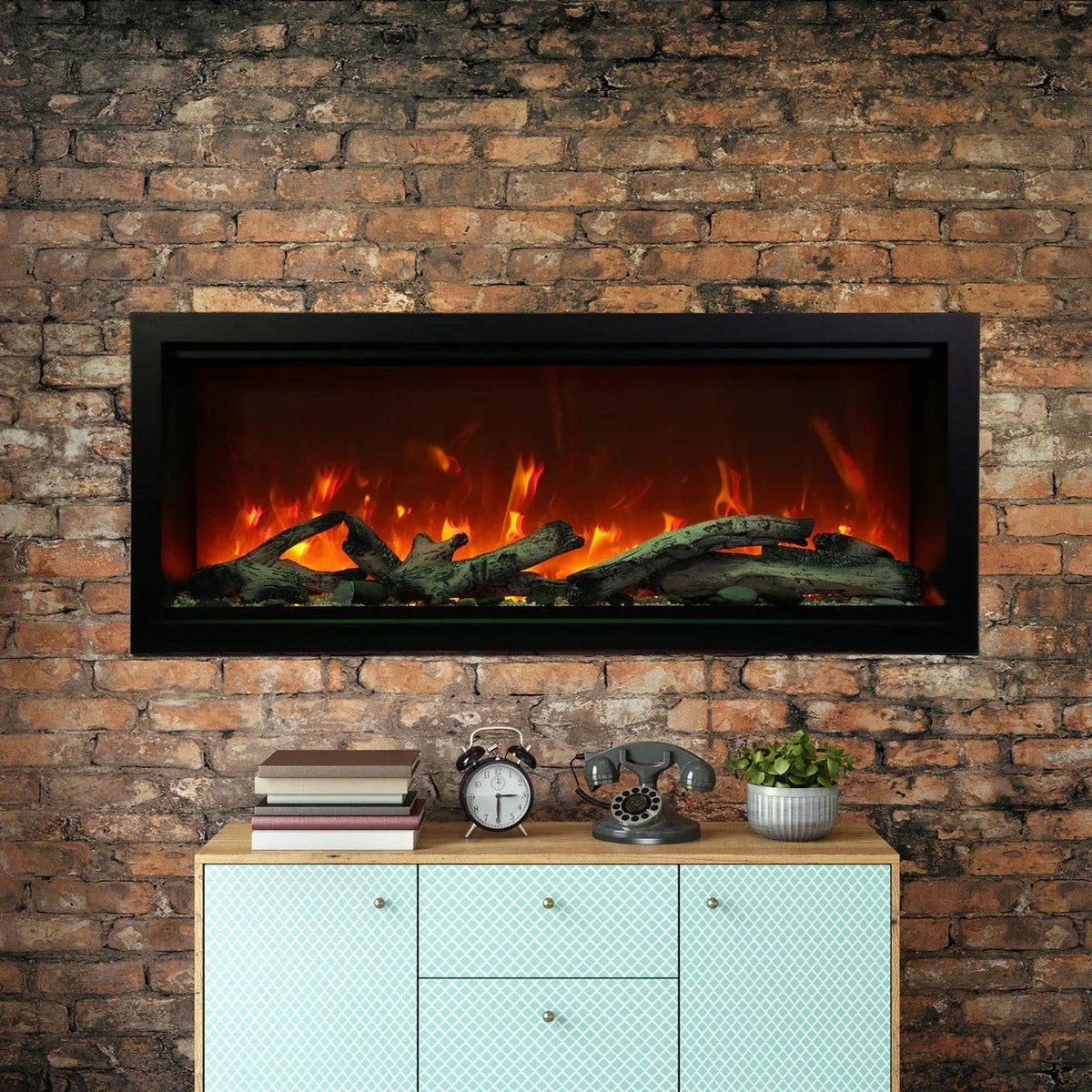 Amantii Symmetry SYM-50-XT Built in Smart Extra Tall Outdoor Electric Fireplace