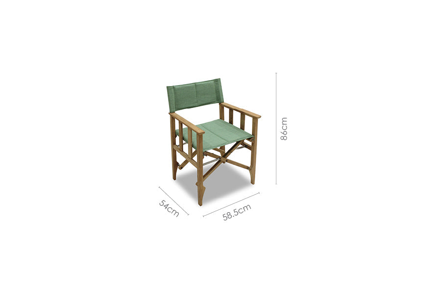 Zircon Teak Director Chair – Piquant Green - 1 Piece