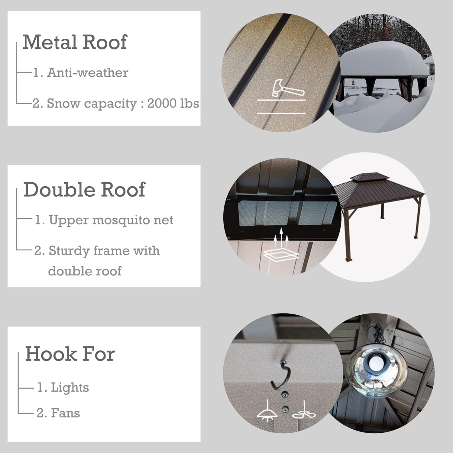 Alexander 10' X 12' Hardtop Gazebo, Aluminum Frame with Galvanized Steel Double Roof, Outdoor Permanent Pavilion with Curtains and Netting for Patio, Backyard, Deck, Lawn(Brown)