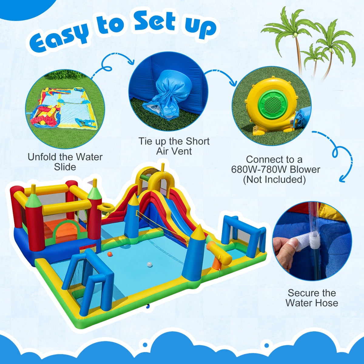 Inflatable Water Slide Bounce House 9-in