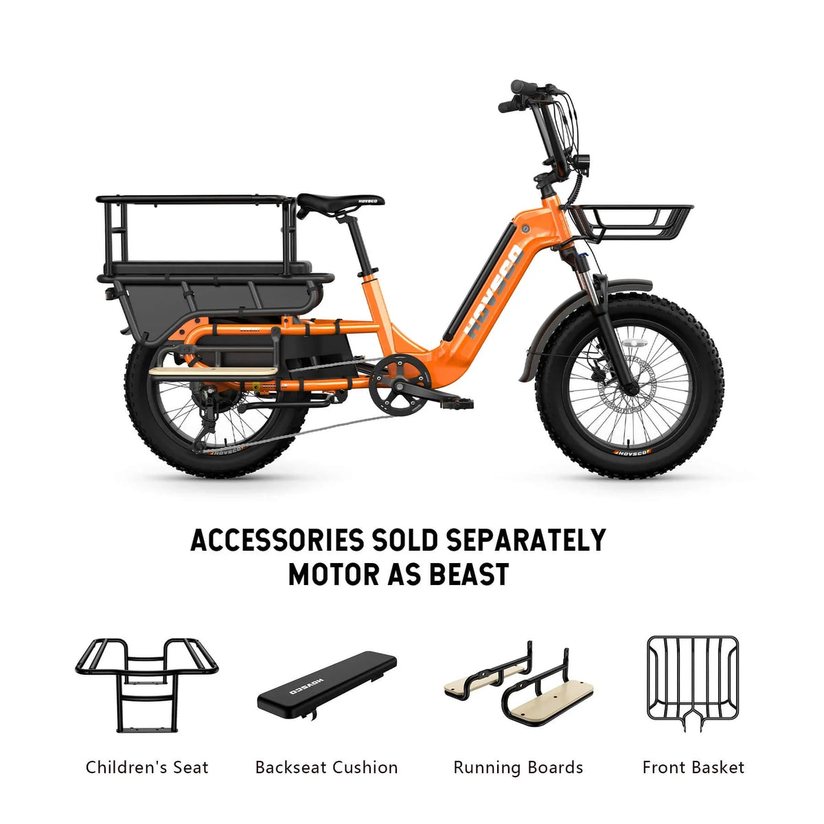 HOVSCO HovCart 20“ Step-Thru Electric Fat Tire Cargo Bike