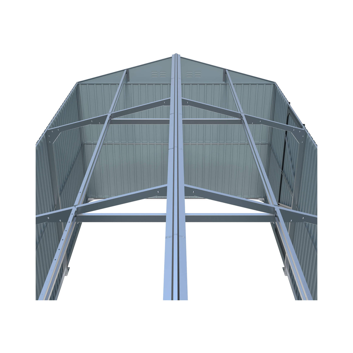 Extra-Large Outdoor Galvanized Steel Outdoor Storage Shed With Skylight Roof (SAK42671)