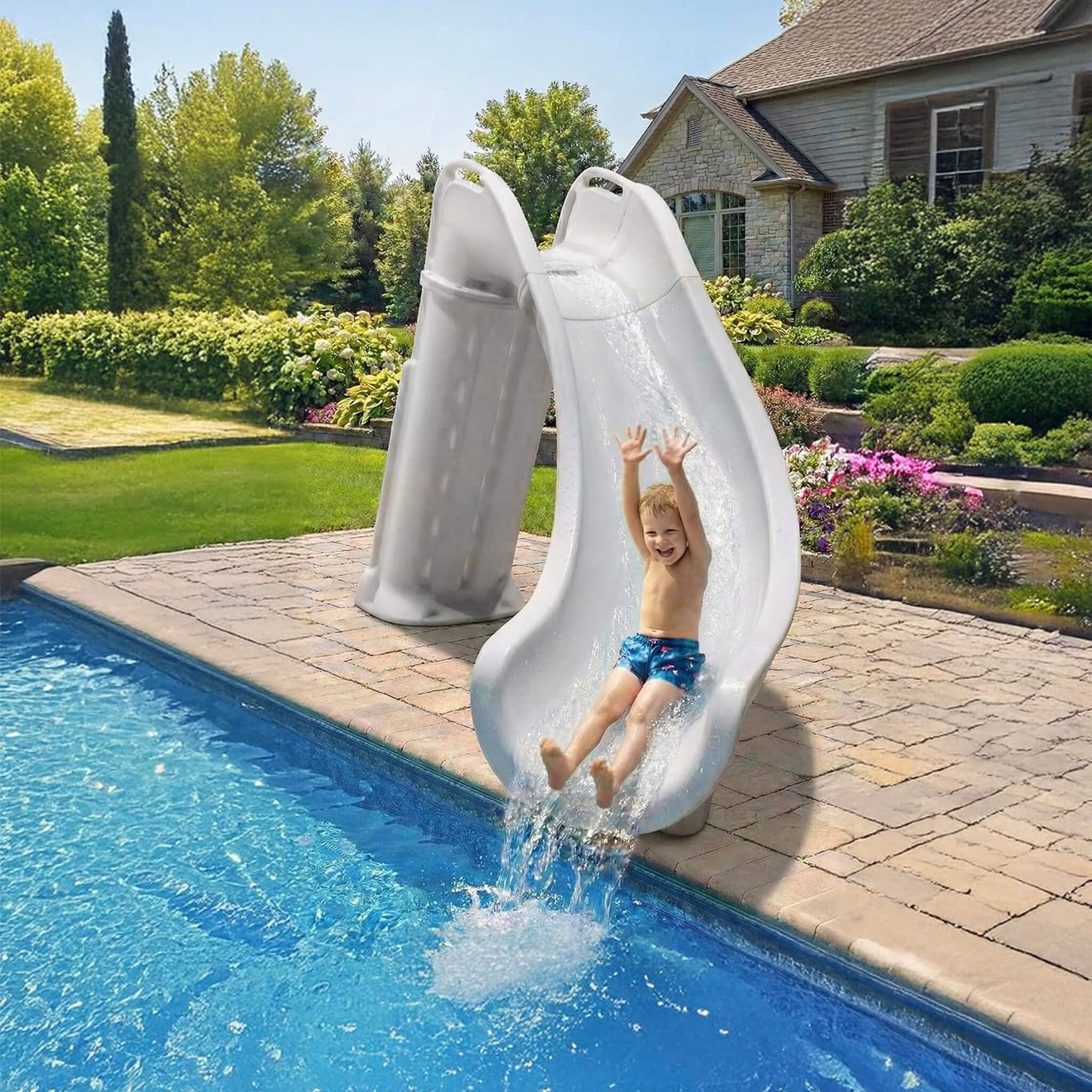 Heavy-Duty Commercial Reinforced Leak-Proof Waterslide With Handrails (SAK93157)