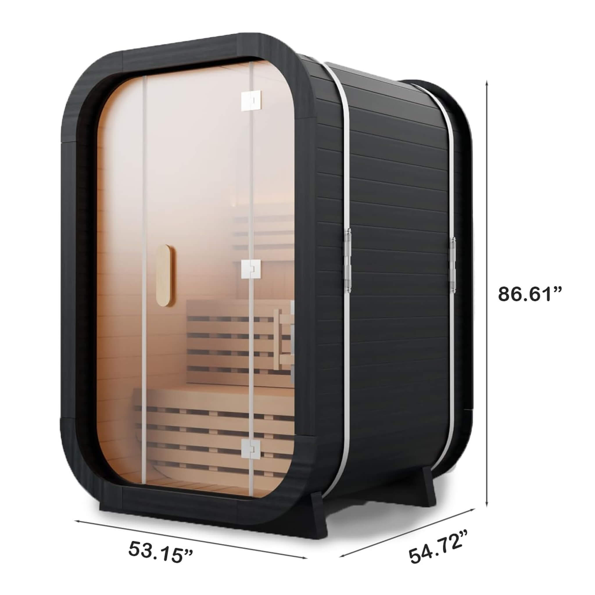 Thermora Lund Luxury 2-Person Outdoor Spruce Wood Cube Sauna Kit With 4.5KW Electric Stove (SAK74290)
