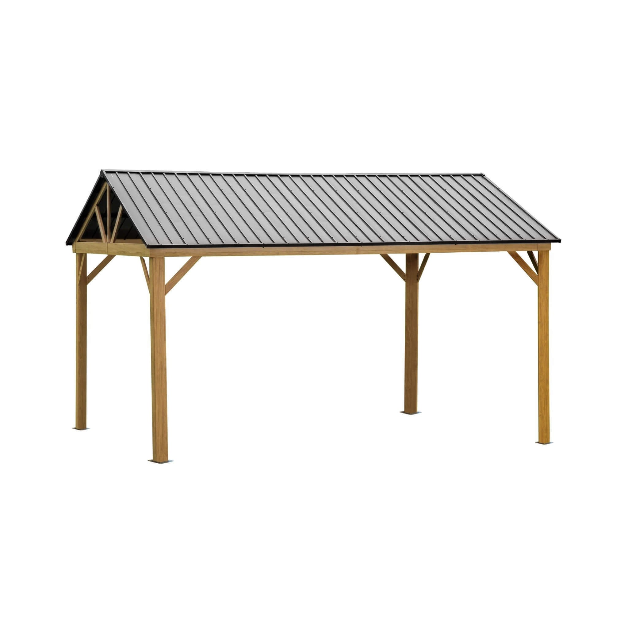 [12X14FT] Alora Hardtop All-Weather Outdoor Gazebo With Galvanized Steel Roof (SAK83261)