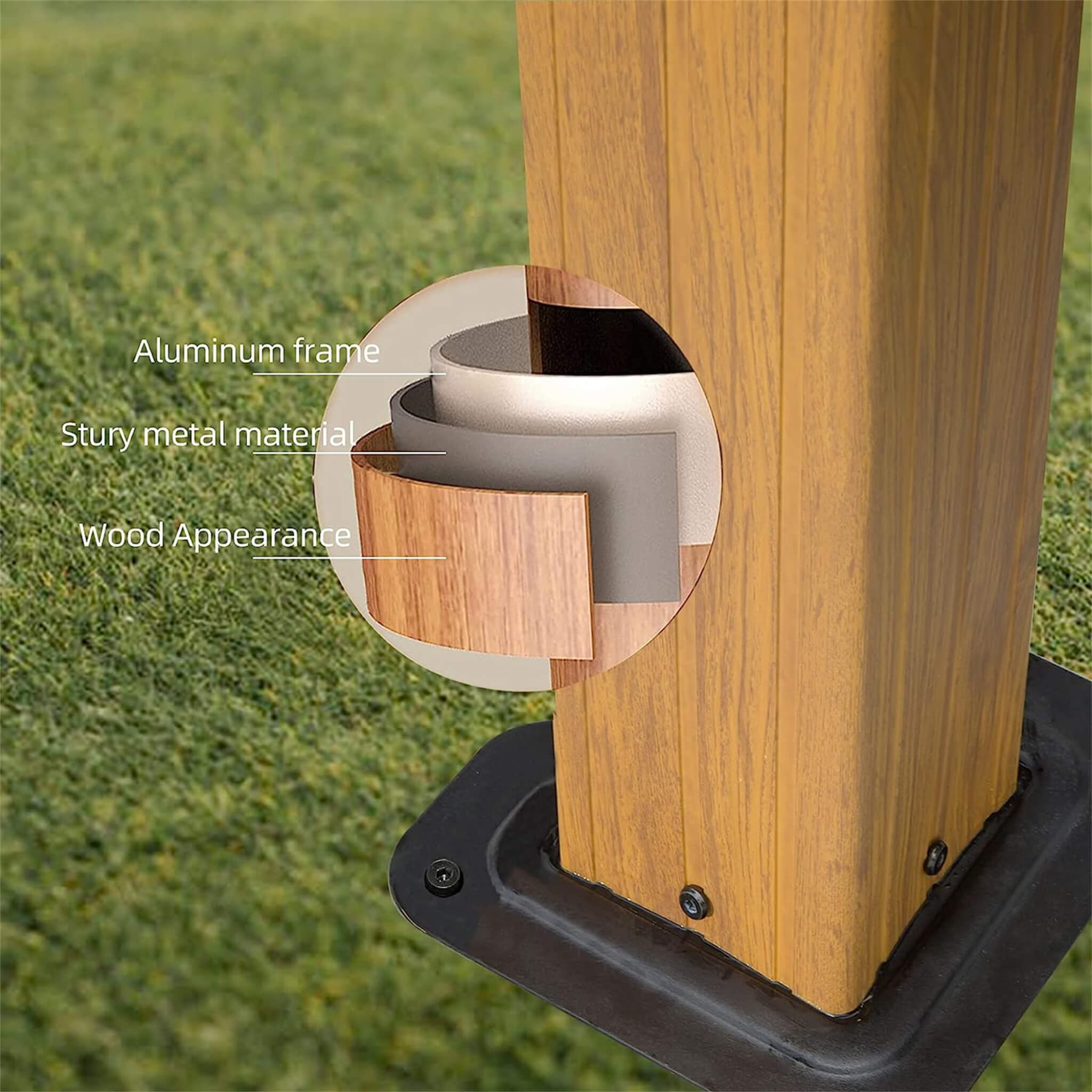 [12X14FT] Alora Hardtop All-Weather Outdoor Gazebo With Galvanized Steel Roof (SAK83261)