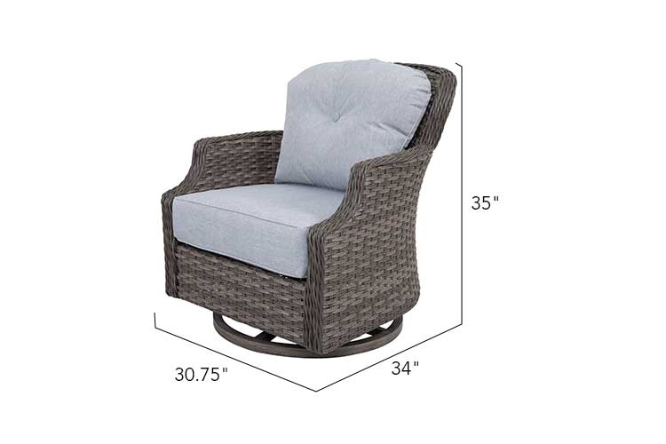 Tenaya 4-Piece Firepit Set with Swivel Rocking Chairs