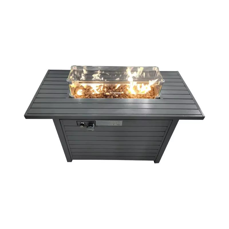 42" Steel Propane Outdoor Fire Pit Table with Lid - 25" Height, Ideal for Patio, Backyard, or Garden Use, Enjoy Warmth And
