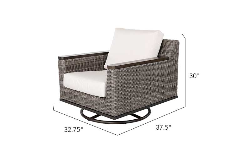 2 Beaufort Wicker Swivel Rocking Chair