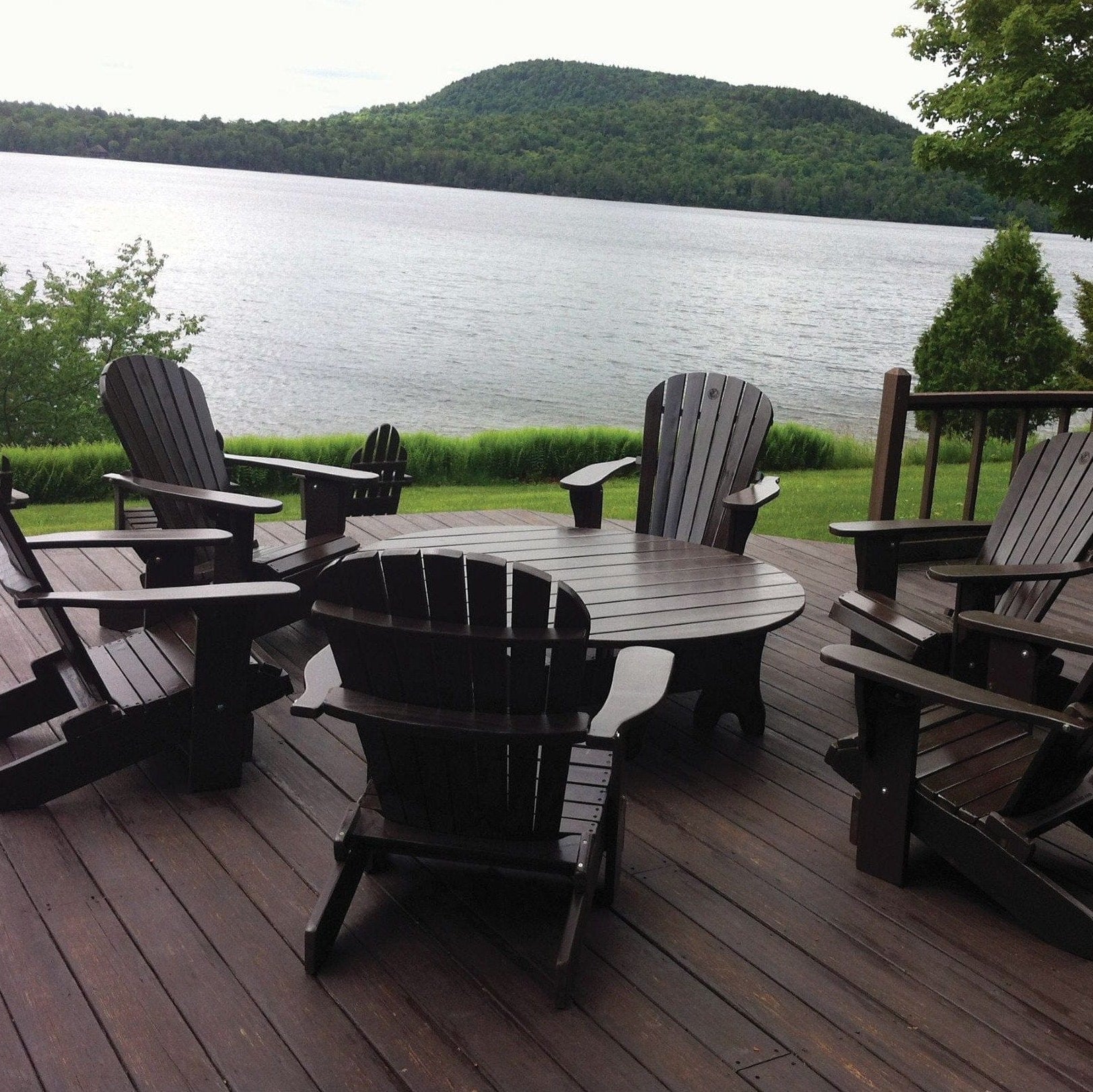 Adirondack chairs and coffee table