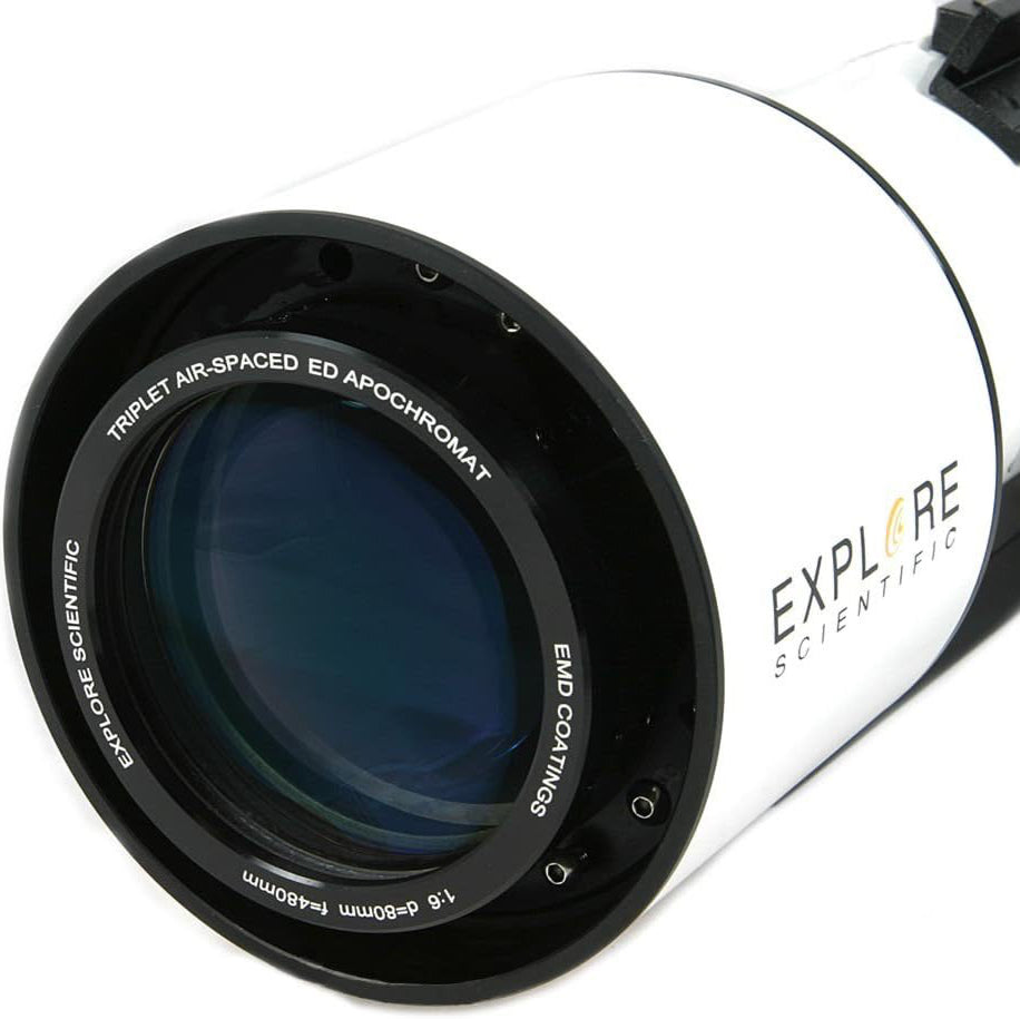 ED80 Essential Series Air-Spaced Triplet Refractor Telescope with 0.8x Focal Reducer and iEXOS-100-2 PMC-Eight Equatorial Tracker System