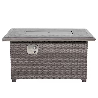 Tenaya Wicker Square Firepit Table