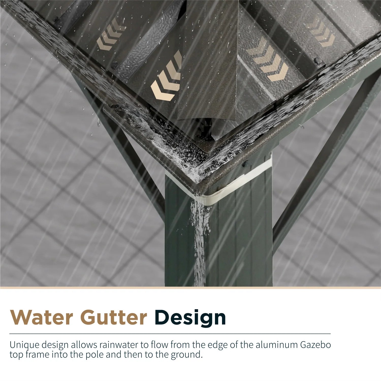 12' X 14' Hardtop Gazebo Aluminum Frame Galvanized Steel Double Roof Patio Gazebo with Netting & Curtains Brown