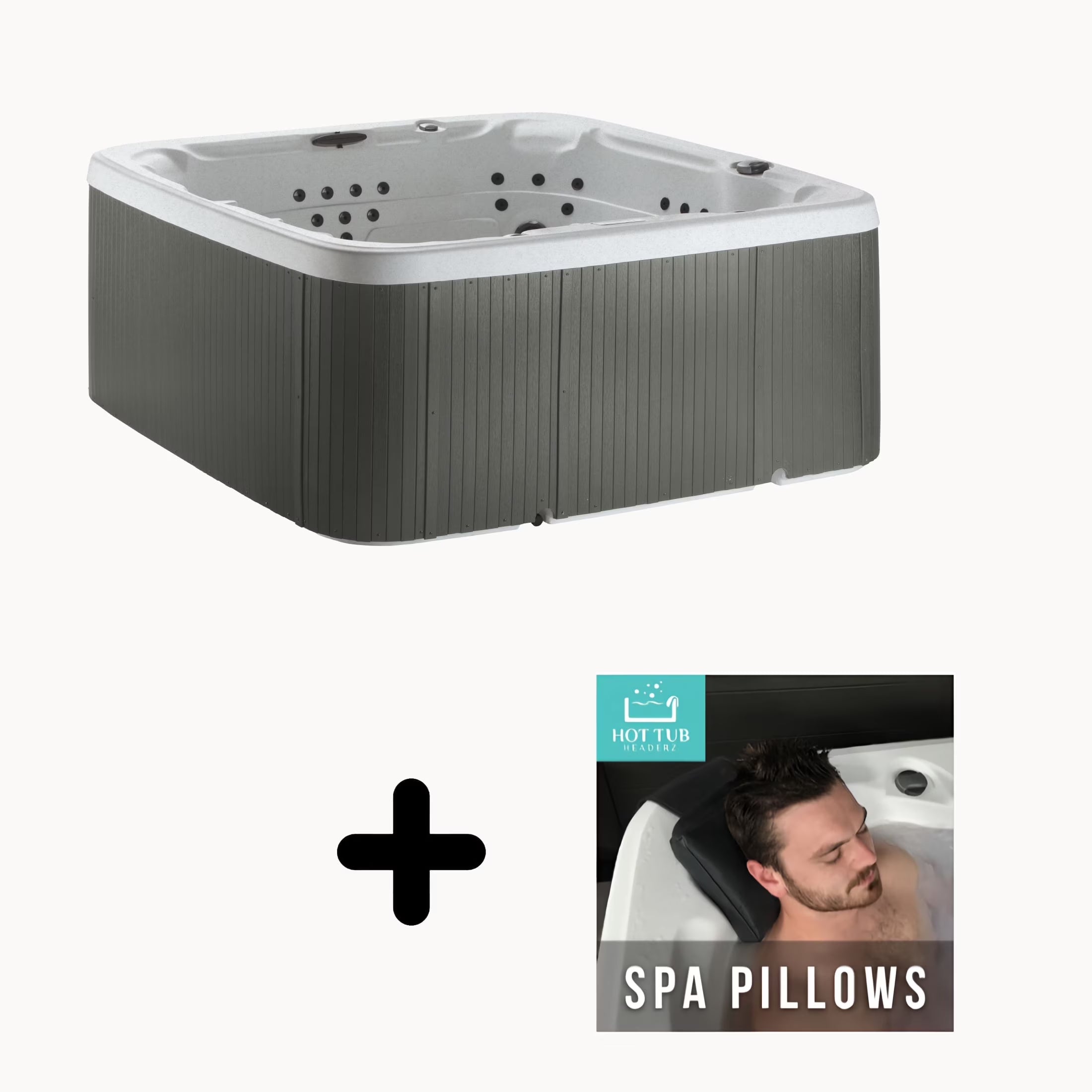 LS700DX Pillow Bundle - 7 Person, 90-Jet, 220-Volt, Sea Salt/ Coastal Gray with Spa Pillows Included!