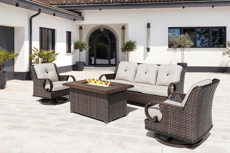 Brooks Wicker Firepit Table