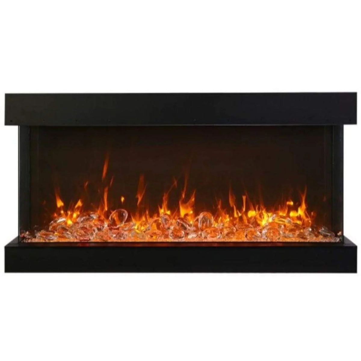 Amantii Tru-View XL XT 72" Three-Sided Indoor Outdoor Electric Fireplace with 22" Tall Viewing Area