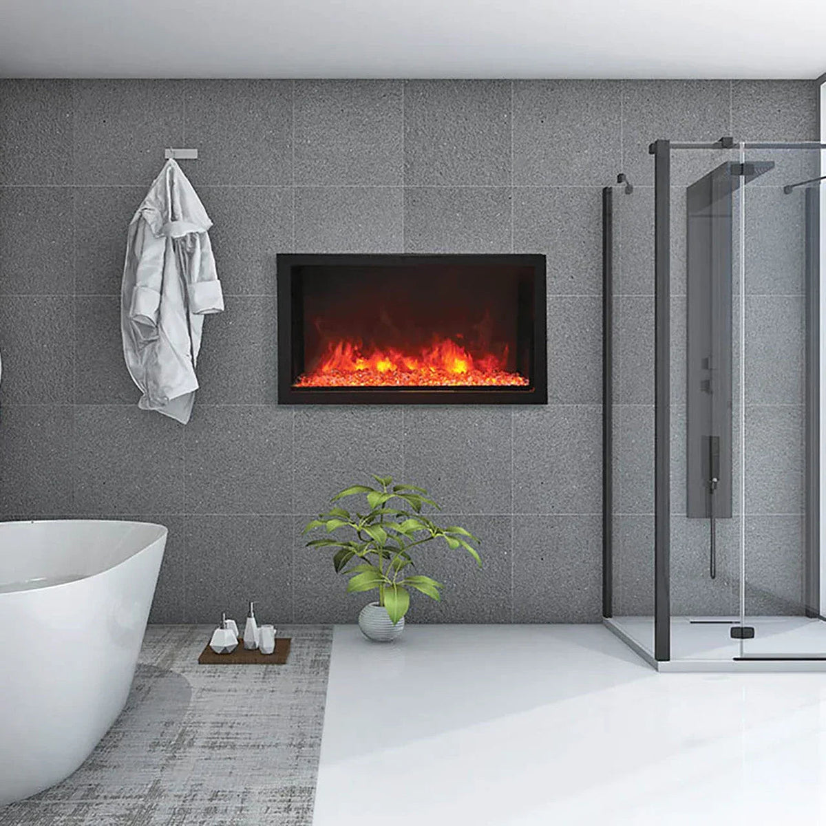 Amantii Panorama Deep Extra Tall 60 Inch Indoor Outdoor Electric Fireplace