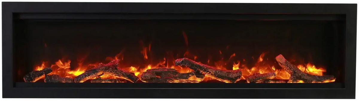 Amantii Symmetry Bespoke 100" Smart Electric Fireplace – Indoor/Outdoor Built-In with Bluetooth & Crackling Sound