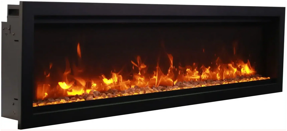 Amantii Symmetry Bespoke 100" Smart Electric Fireplace – Indoor/Outdoor Built-In with Bluetooth & Crackling Sound