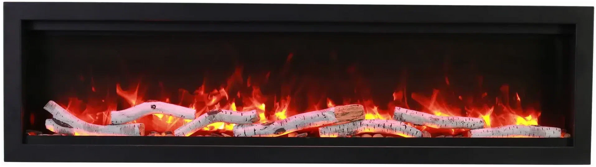 Amantii Symmetry Bespoke 100" Smart Electric Fireplace – Indoor/Outdoor Built-In with Bluetooth & Crackling Sound