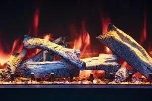 Amantii Symmetry Lumina 88" Smart Electric Fireplace – Indoor/Outdoor Built-in with LED Logset & Front Heat Vent