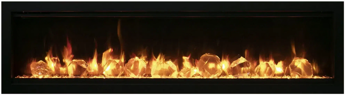 Amantii Symmetry Lumina 88" Smart Electric Fireplace – Indoor/Outdoor Built-in with LED Logset & Front Heat Vent