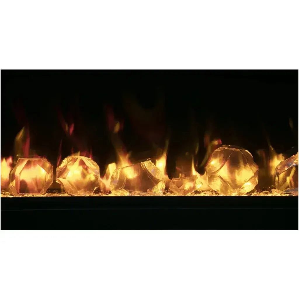Amantii Symmetry Lumina 88" Smart Electric Fireplace – Indoor/Outdoor Built-in with LED Logset & Front Heat Vent