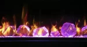 Amantii Symmetry Lumina 88" Smart Electric Fireplace – Indoor/Outdoor Built-in with LED Logset & Front Heat Vent