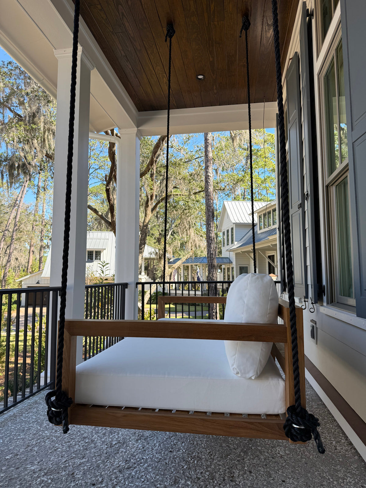 Bimini Swing Bed Standard – Premium Grade A Teak Porch Swing
