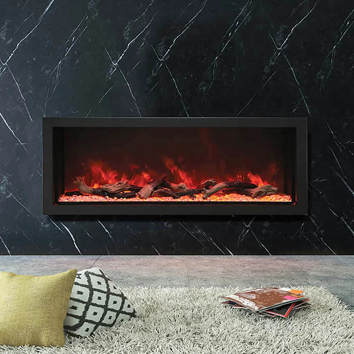 Amantii Panorama Deep Extra Tall 60 Inch Indoor Outdoor Electric Fireplace