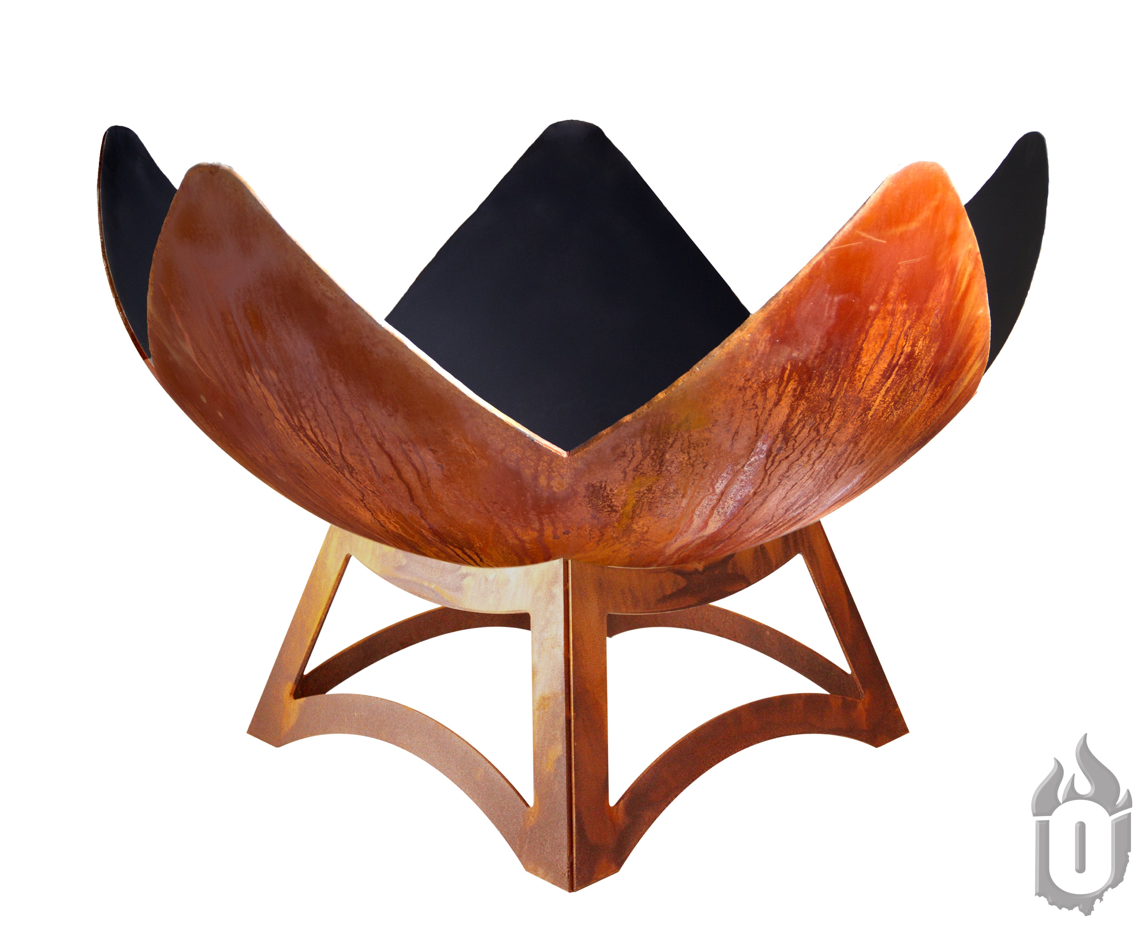 "Fire Flower" Fire Bowl with Hollow Base (Made In USA)