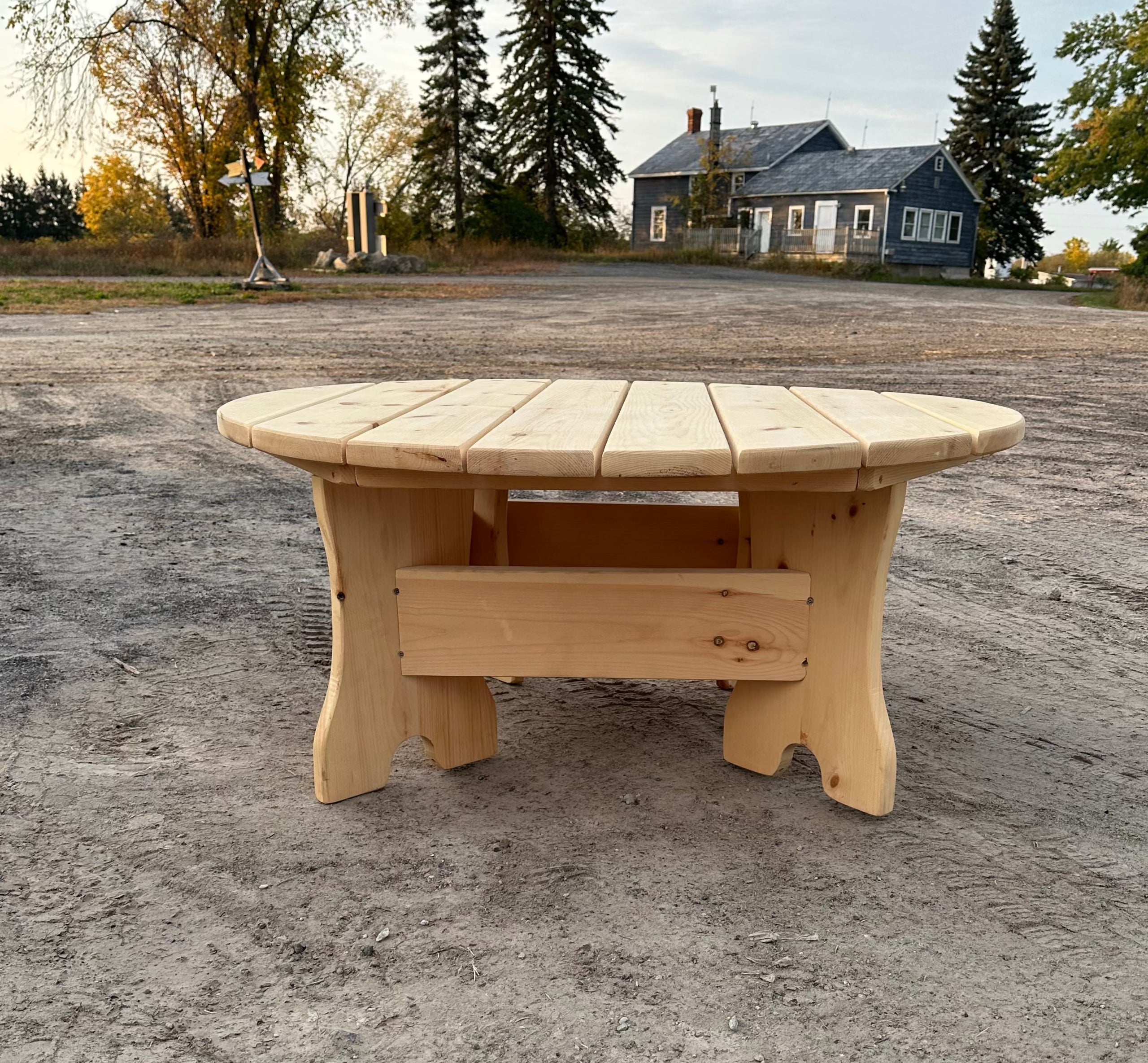 Wooden 42" Round Coffee Table