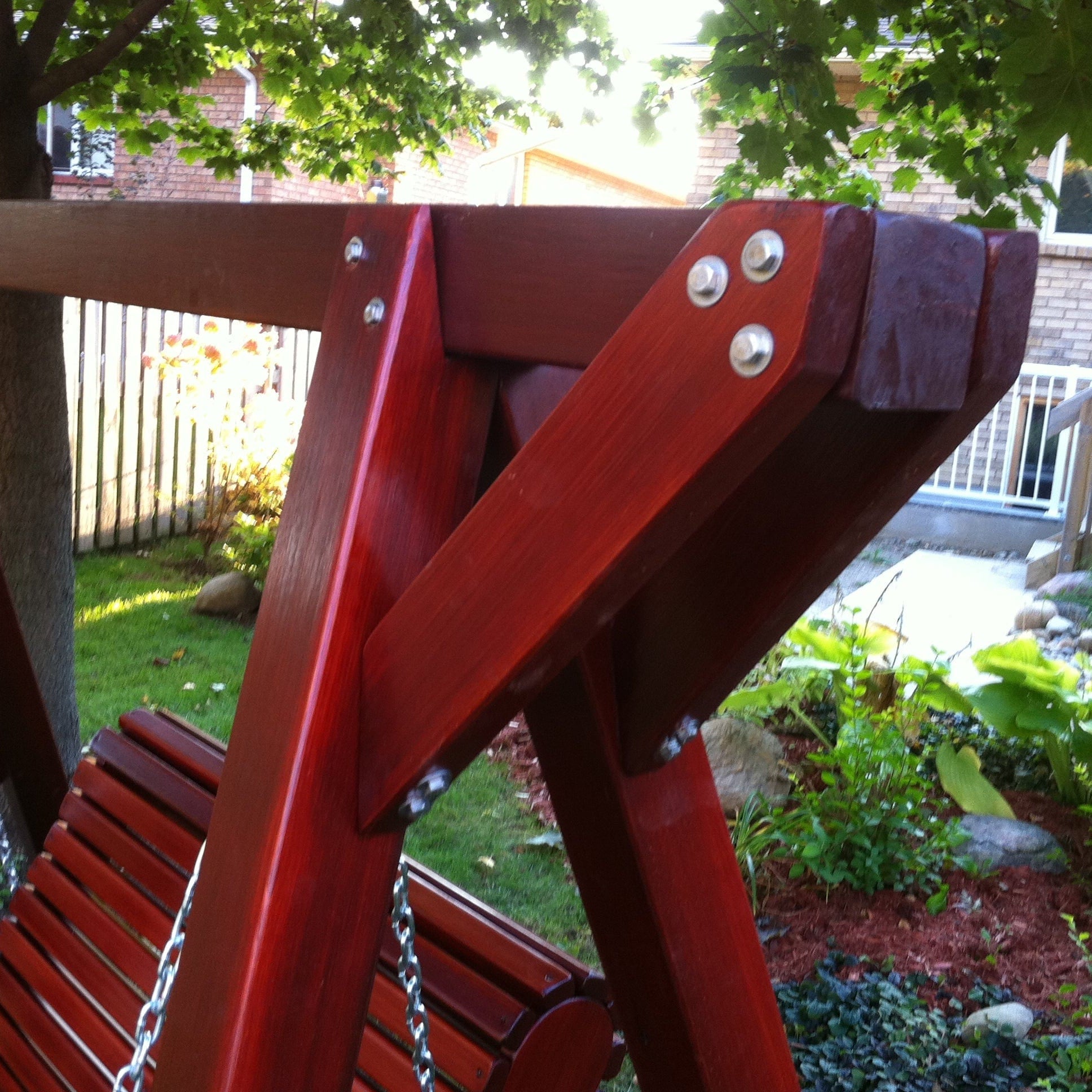 Wooden Lovers Porch Swing with Frame