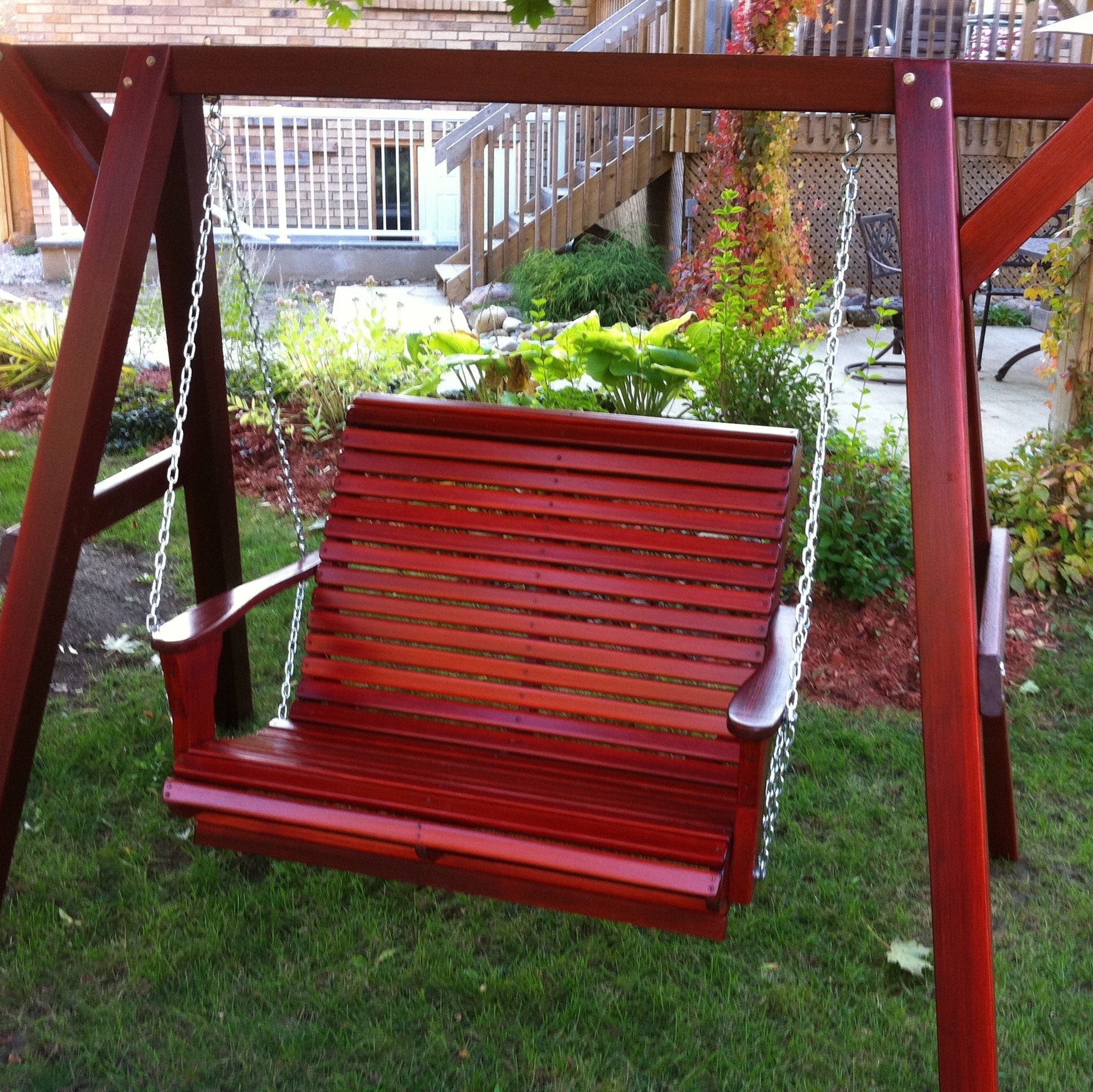 Wooden Lovers Porch Swing with Frame