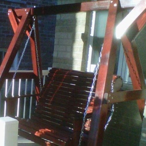 Wooden Lovers Porch Swing with Frame