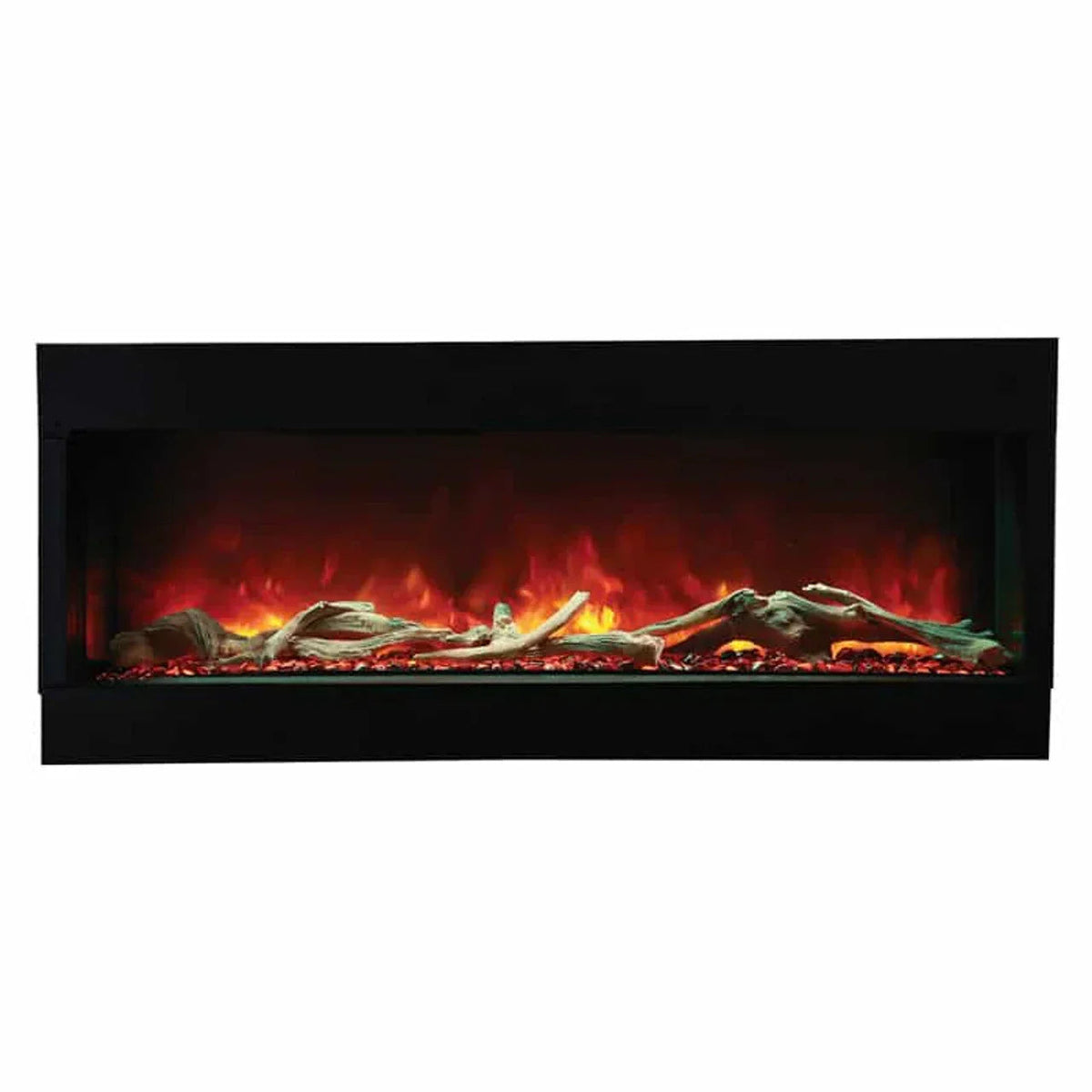 Amantii 72 Inch Tru-View XL Deep Built-In Indoor Outdoor 3 Three Sided Electric Fireplace