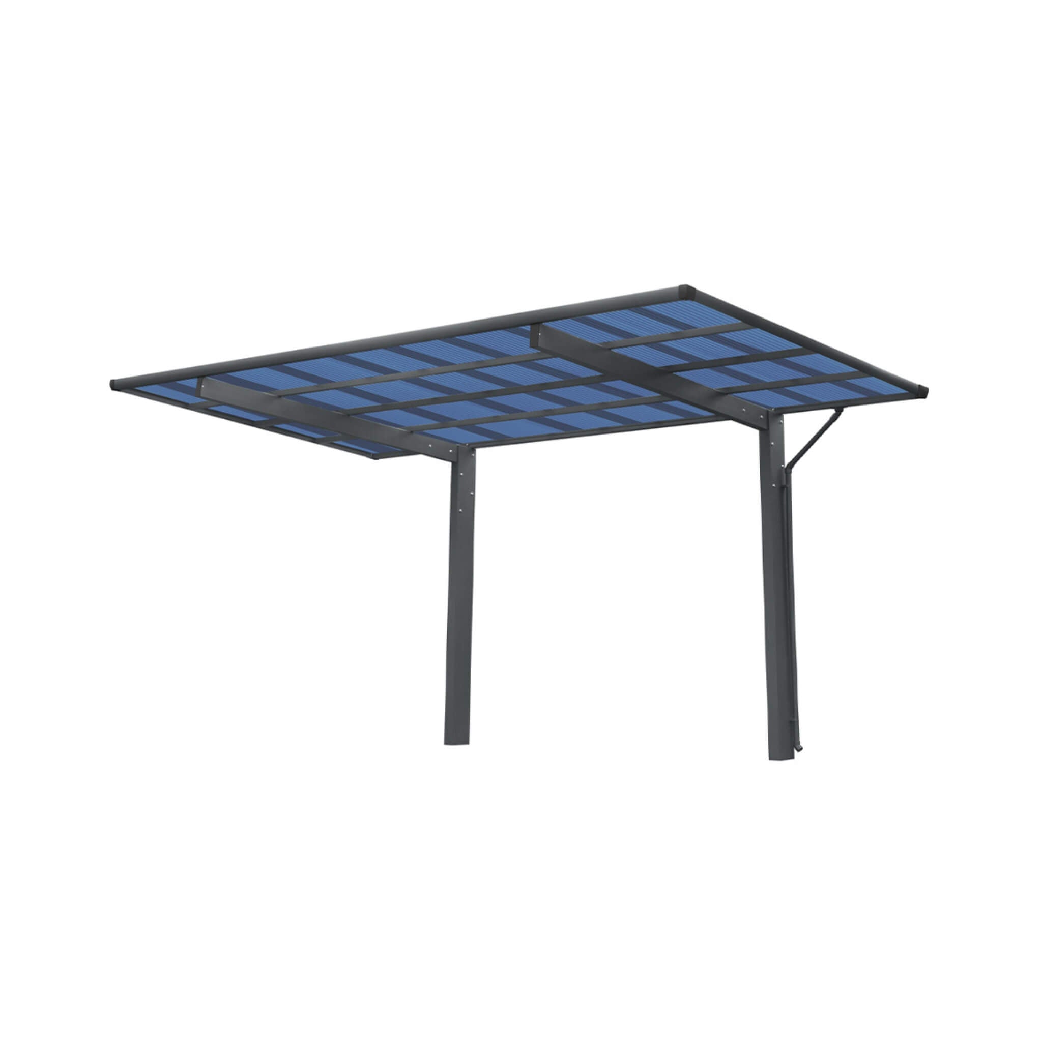 [10X17FT] Alora Extra-Large Heavy-Duty Outdoor Aluminum Single Side Carport With Galvanized Metal Roof