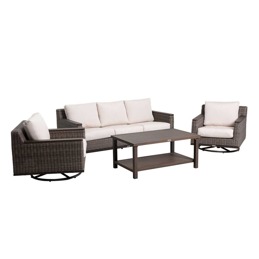 2 Beaufort Wicker Swivel Rocking Chair