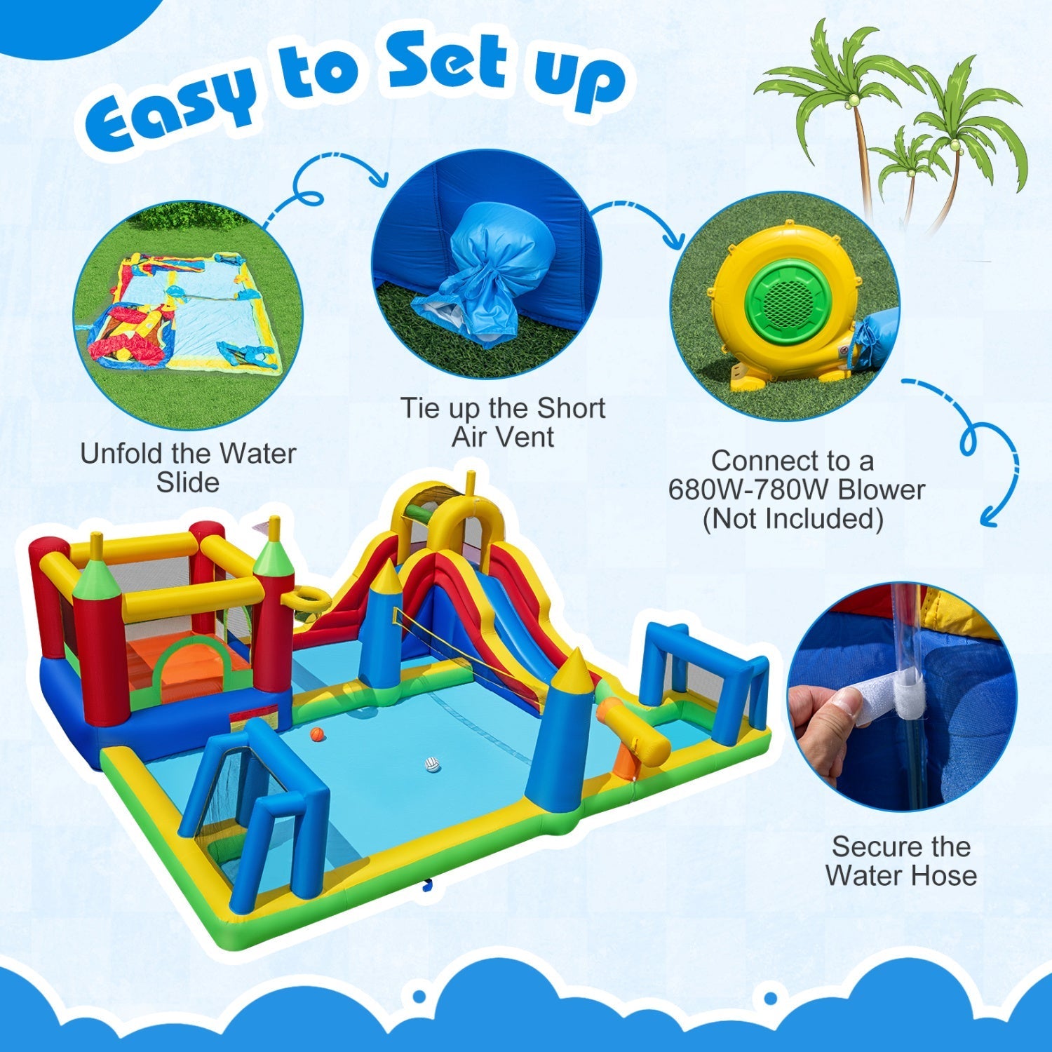 Inflatable Water Slide Bounce House 9-in
