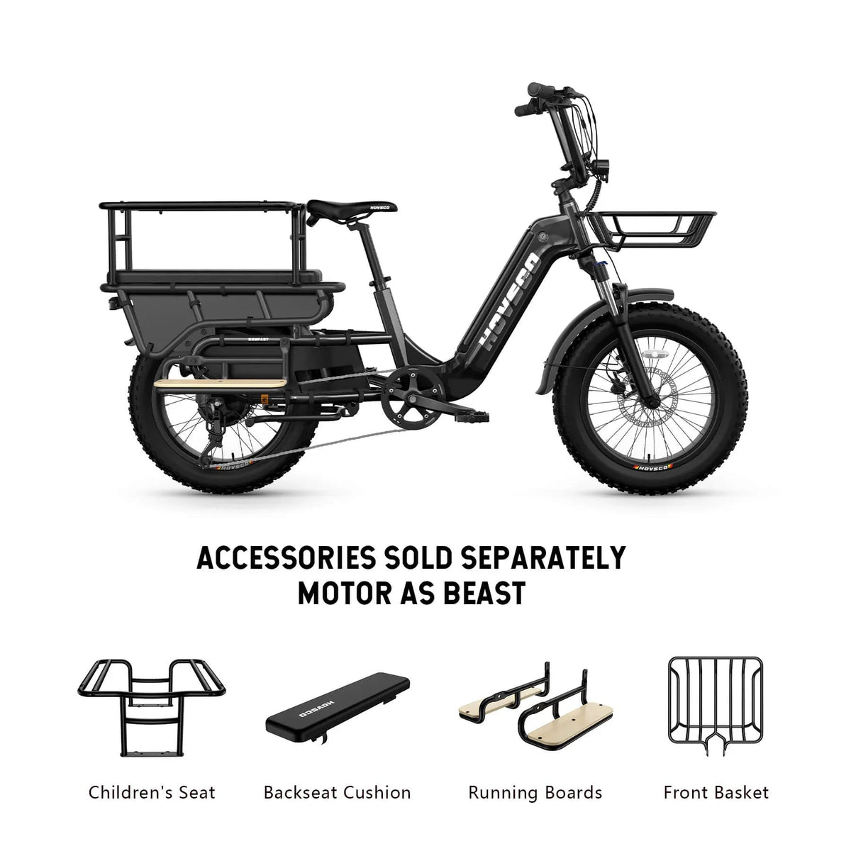 HOVSCO HovCart 20“ Step-Thru Electric Fat Tire Cargo Bike