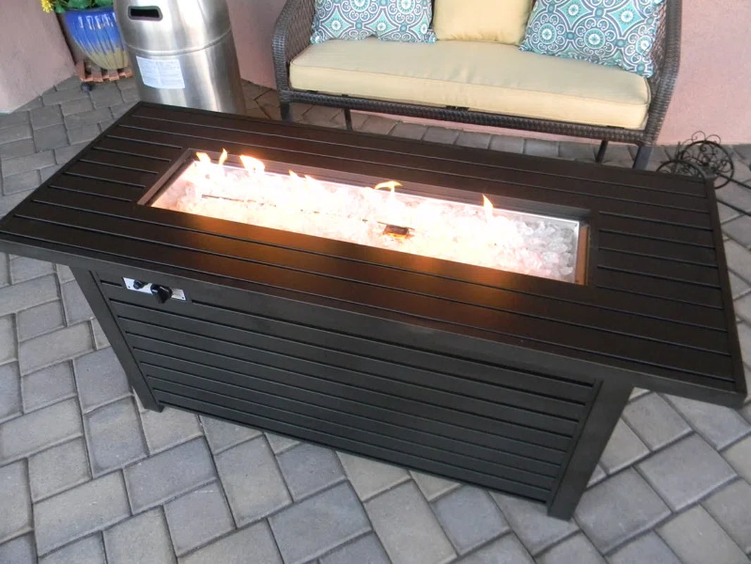 Sink Rectangle Aluminum Propane Smokeless Fire Pit Table with Hidden Fuel Tank