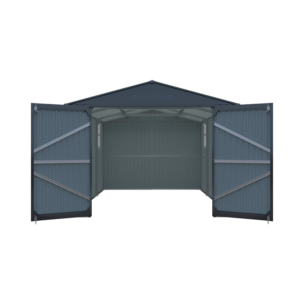 Extra-Large Outdoor Galvanized Steel Outdoor Storage Shed With Skylight Roof (SAK42671)
